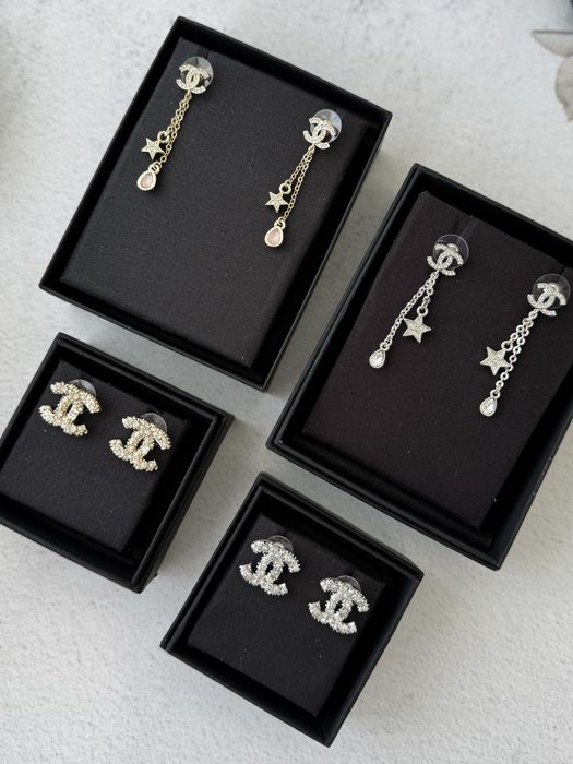 Сережки Chanel, шанель пусети з перлинами, сережки святкові