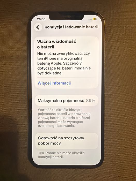 iPhone 12 Pro Max NA CZĘŚCI 128GB 89% – stan bardzo dobry – uszkodzony zasięg