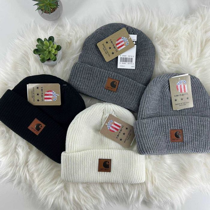 Нова шапка Carhartt вязана в рубчик кархарт шапка чоловіча унісекс