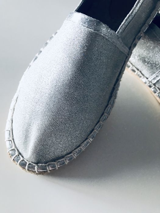 Nowe! Srebrne błyszczące espadryle Asos rozm. 38
