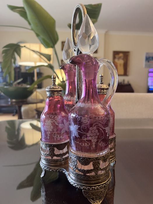 Galheteiro / saleiro Cristal Lapidado