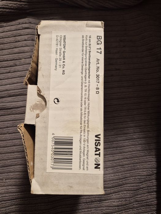 2x Visaton BG 17 8Ω – głośniki szerokopasmowe 16 cm 40/60 W