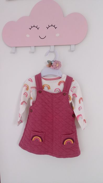 Sukienka body zestaw komplet F&F 68 3-6