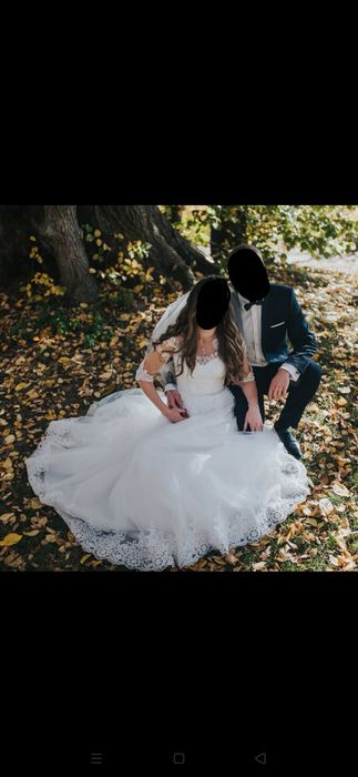 Suknia ślubna ecru  r. 38