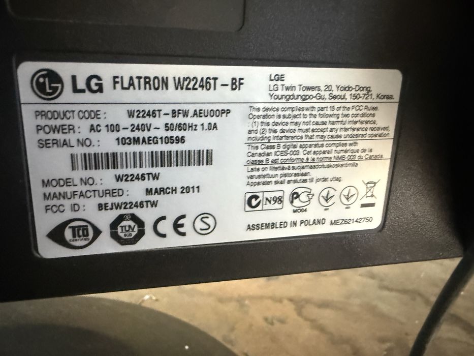 Monitor komputerowy LG