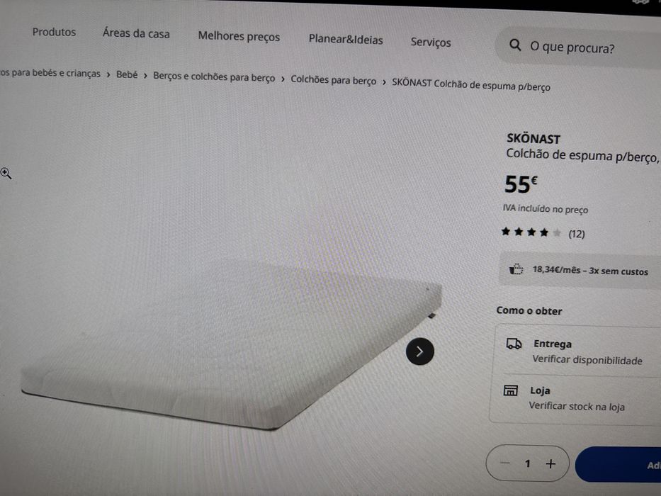 Berço SUNDVIK (ikea) + colchão  + trocador GULLIVER + muda fraldas