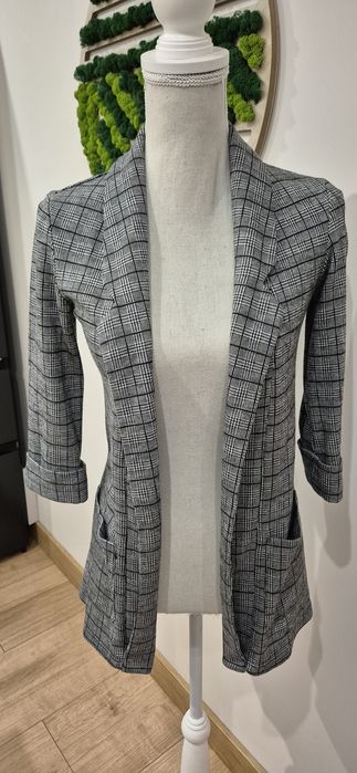 Szary żakiet marynarka w kratkę