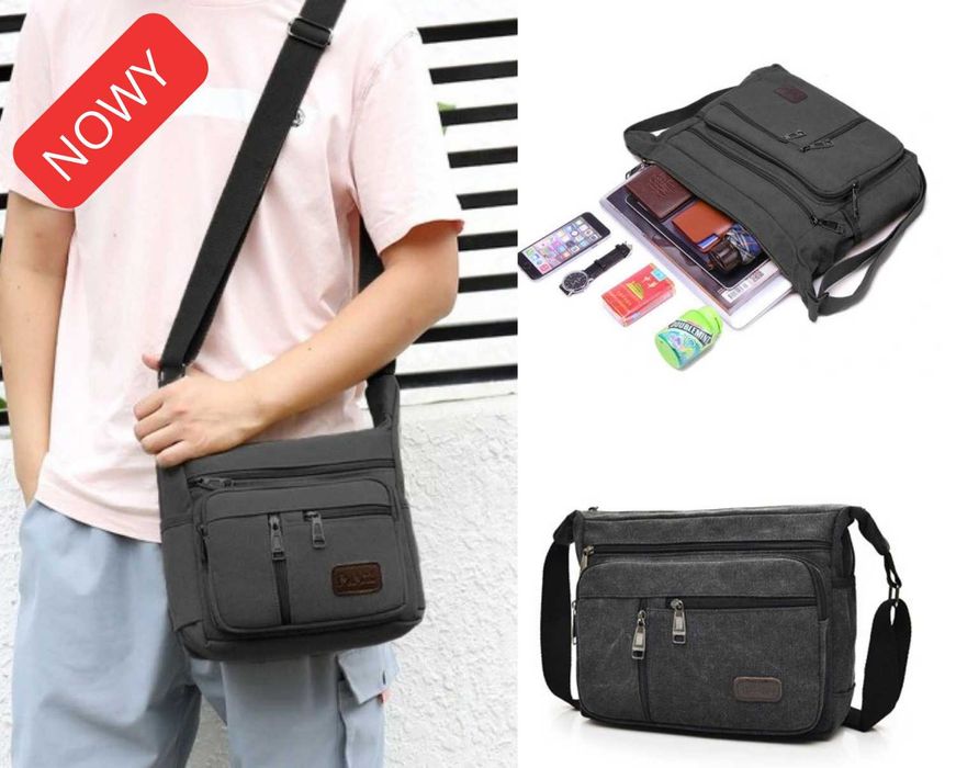 TORBA MĘSKA Do Pracy Na Ramię Mocna miejska listonoszka podróżna