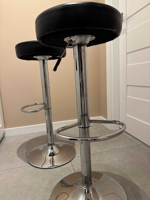 Krzesło barowe Mars czarne 2 szt.