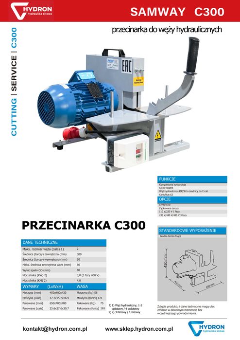 Zestaw maszyn do zaciskania węży EKONOMICZNY 2" 4SP ZAKUWARKA SAMWAY