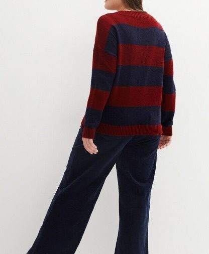 B.P.C sweter w paski z dekoltem w serek r.48/50