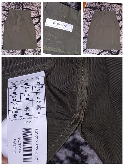 Promod wiązana spódnica khaki r.40