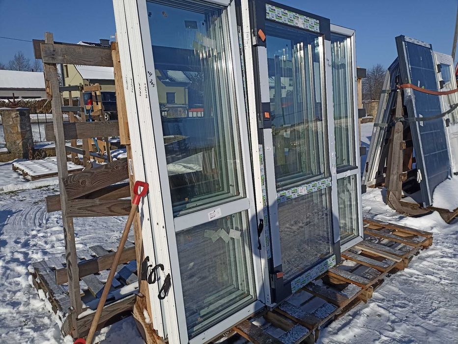 Drzwi wejściowe przeszklone pcv 100/210 antracyt