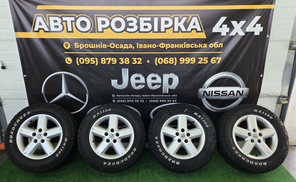 Диск диски 16 5×114.3 шини А/Т болотні 215 70 16 резина колеса Nissan X Trail T30 Нісан Х Трейл 2001-07 розборка шрот запчастини
