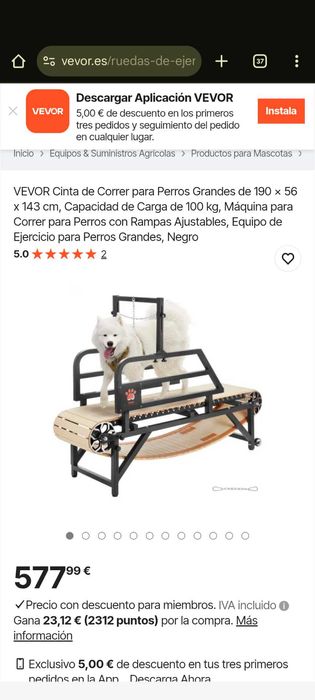Passadeira Vevor Cão grande NOVA