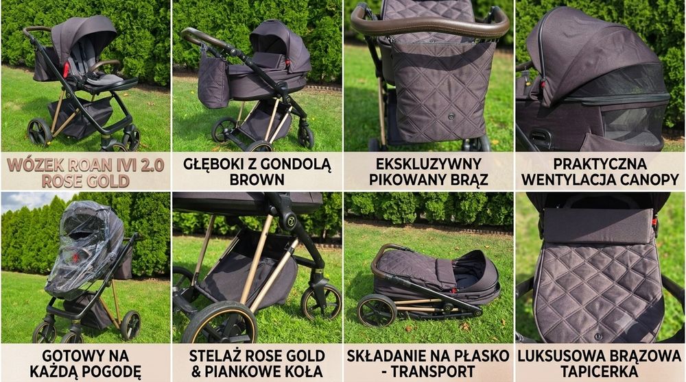 Wózek Roan Ivi 2.0 Rose Gold