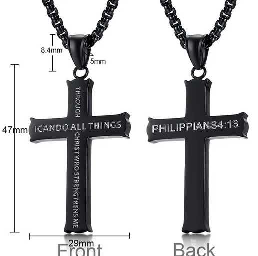 Colar 'Can do ALL' - cruz e fio