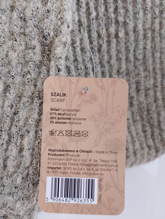Klasyczny damski szalik