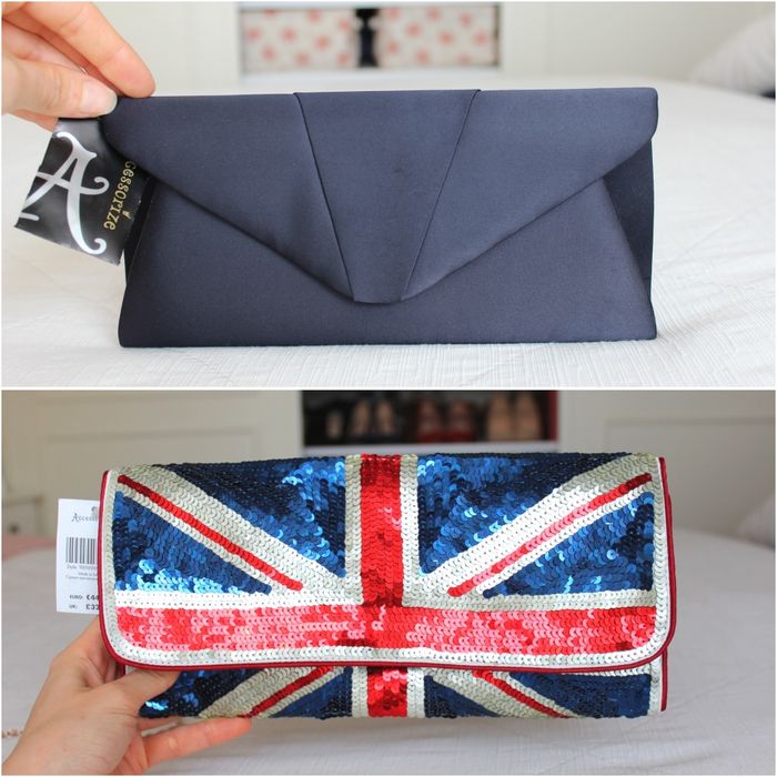 Pochet / Clutch / Bolsa azul e com lantejoulas da Accessorize, novas