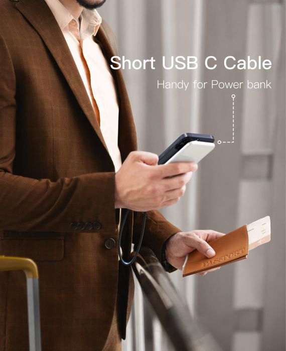 Conmdex Kabel USB A na USB typ c, krótki 20 cm, 3 sztuki