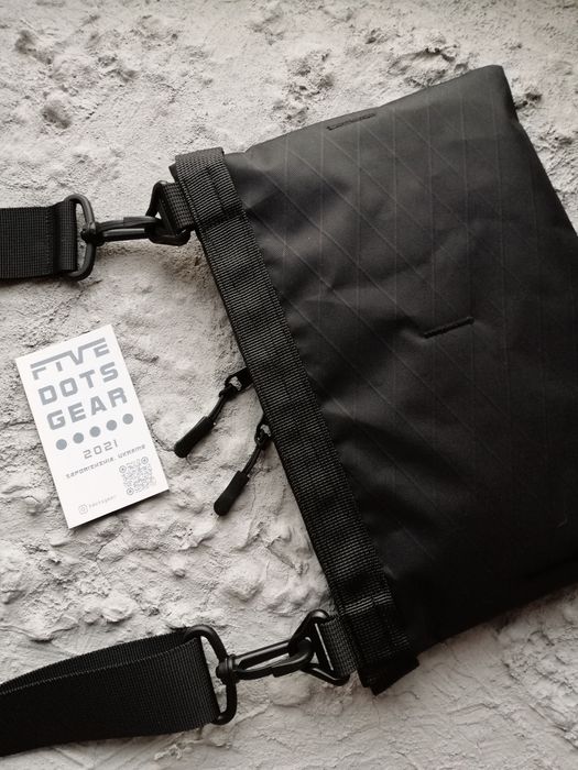 Сумка x-pac месенджер через плече ікспак икспак x-pack теквир techwear xpack кросбоді на плечо X-BRSK-BAG черная  edc fivedotsgear streetwear urban