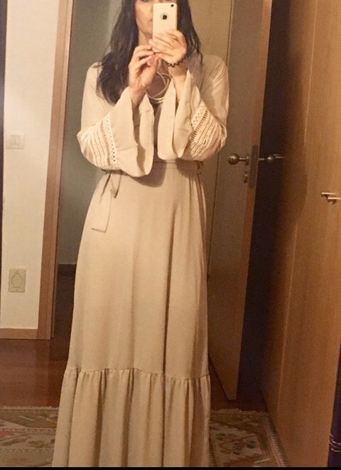 Vestido Boho beje