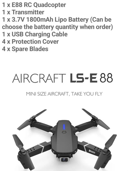 Promcja w weekend 179zł. DRON 12.5cm X 8cm X 5,5cm. Kamera 4k, full h