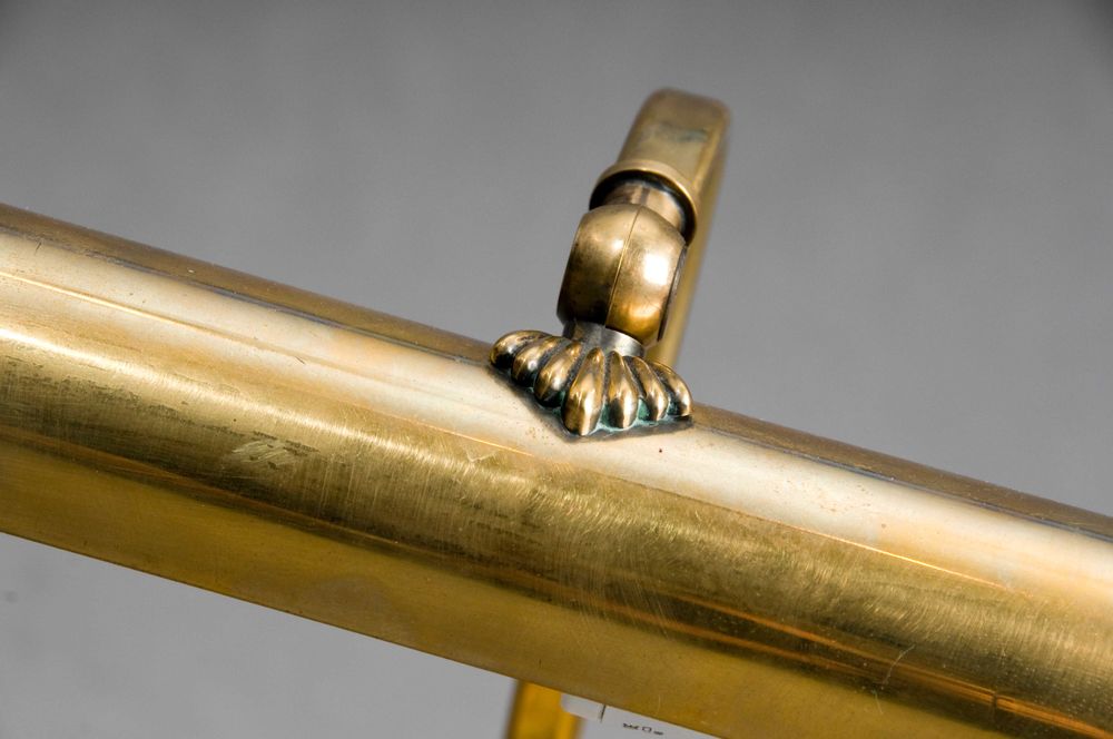 Stara mosiężna lampa biurkowa / bankierska