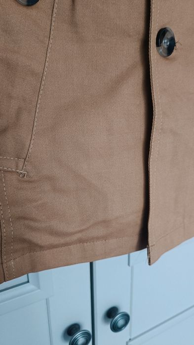 Męski płaszcz krótki beżowy jesień wiosna