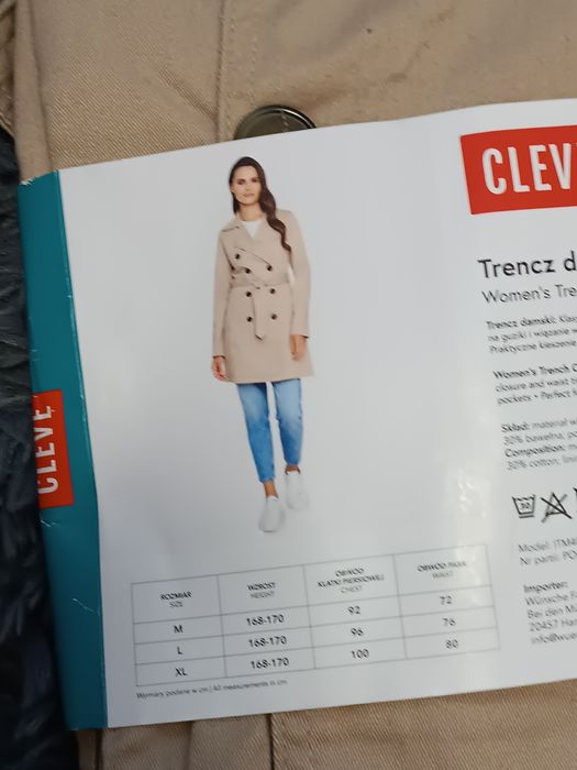 Trencz beżowy Cleve