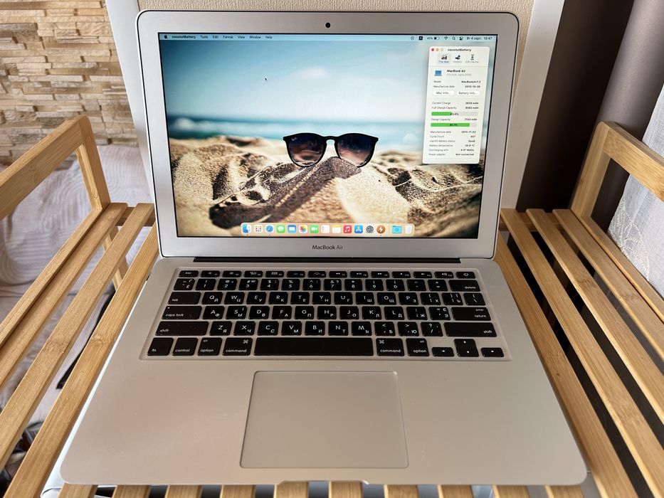 Батарея до 7.5 годин, MacBook Air 13 A1466, i7 2.2ГГц, 8/128Gb