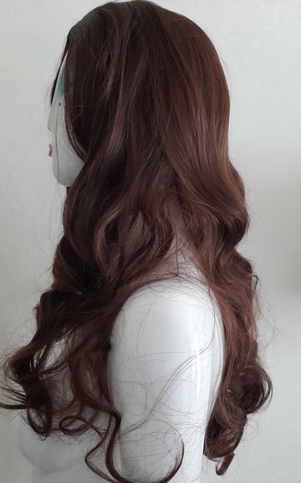 Парик каштановый волнистые волосы перука