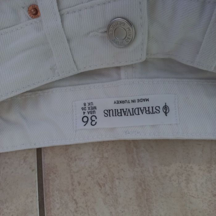 Biała- długa spódnica- jeans-36-s