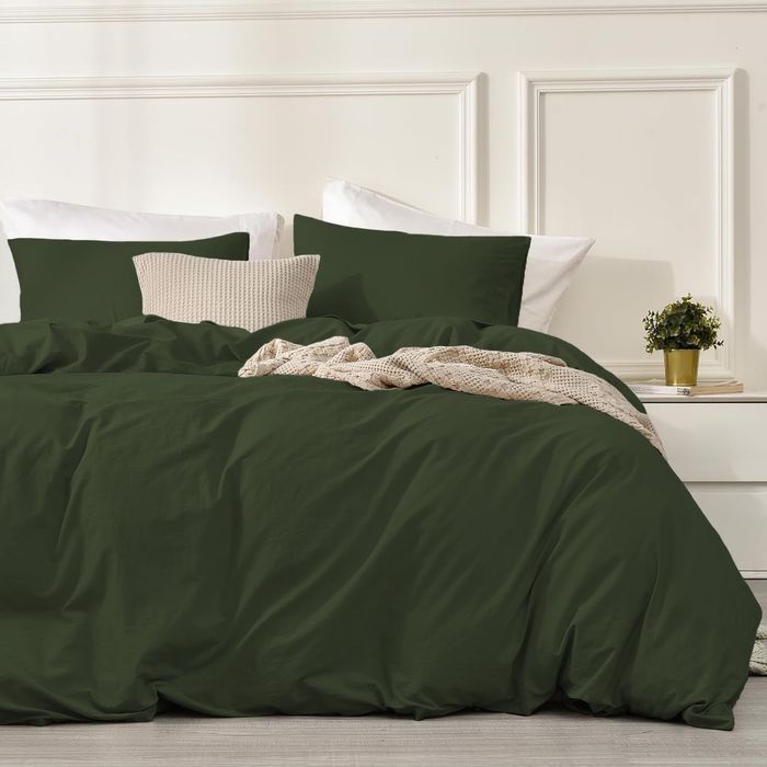 Duvet Cover Set - Tufted Microfiber - 200x220 Green, 2x80x80