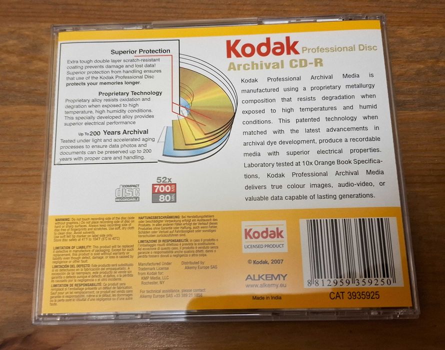 KODAK Gold CD-R Professional Disc Archival (folia) - cena za 5szt. !!!