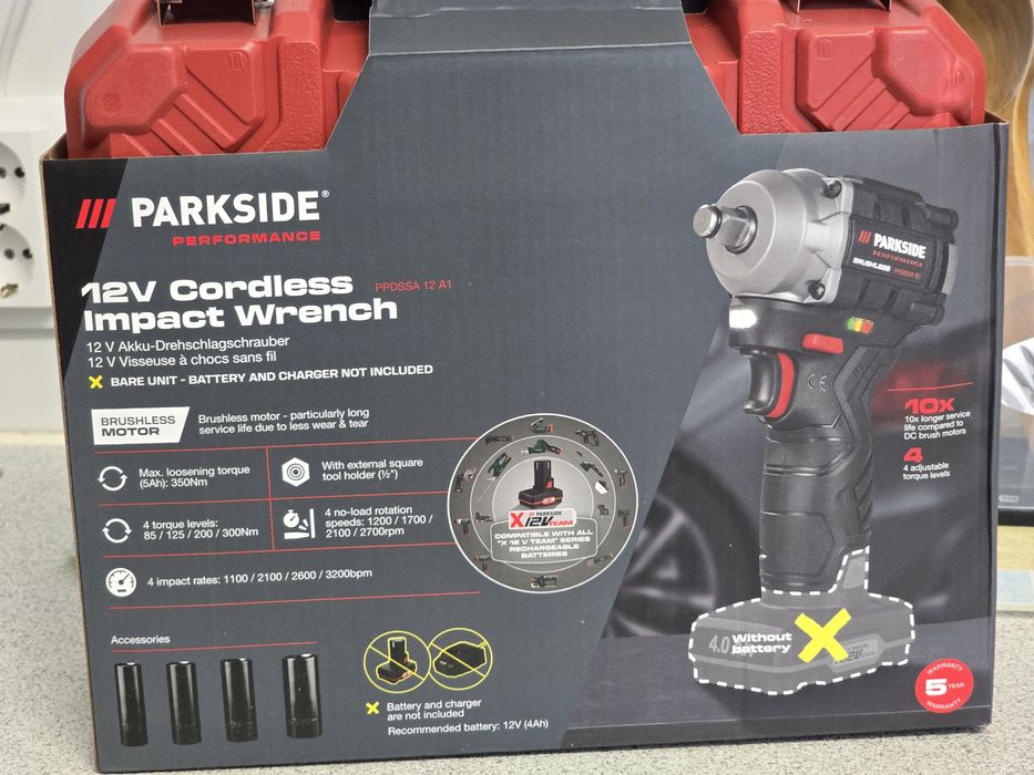 Chave de Impacto Parkside 12V Brushless