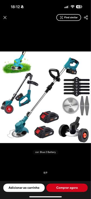 Roçadora a bateria com rodas