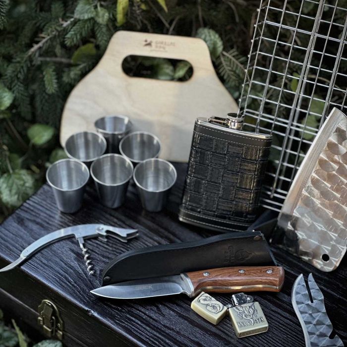 Набір шампурів БІЗОН BS3/1 з сумкою Набор шампуров для шашлыка в кейсе