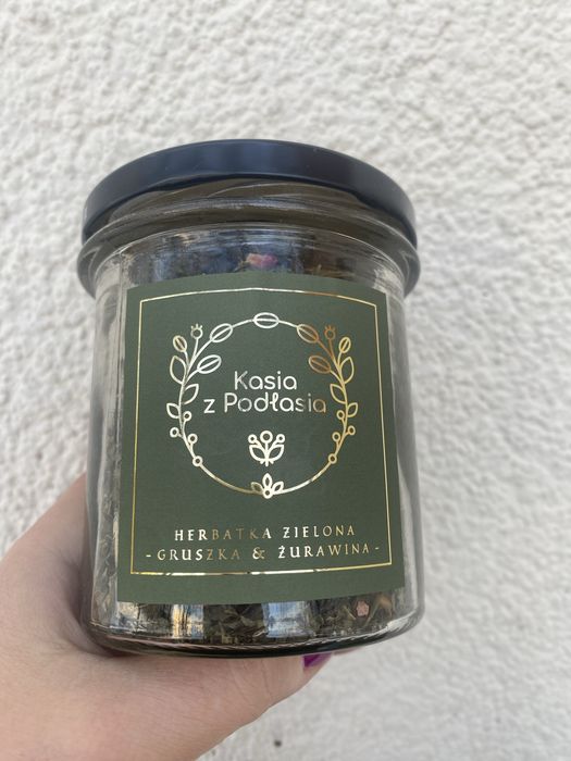 Herbata zielona gruszka i żurawina 70g
