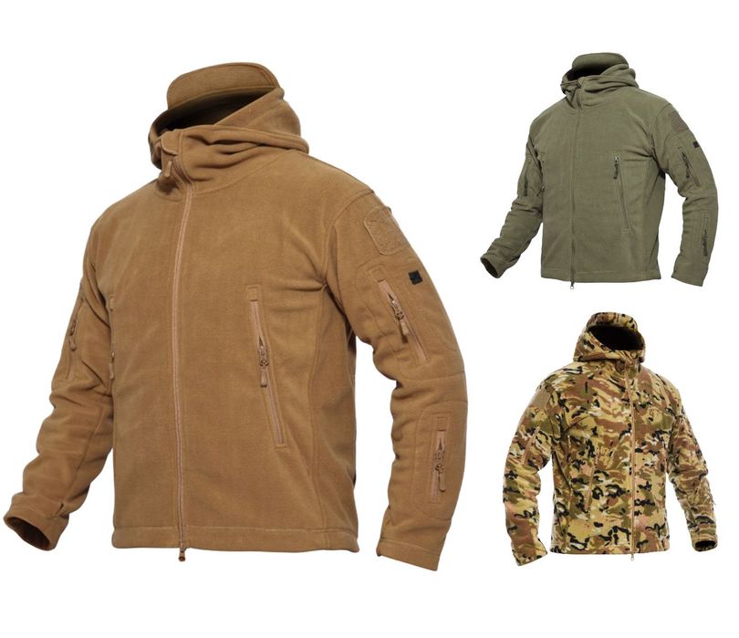 Флісова кофта з капюшоном мультикам військова фліска тактична флиска