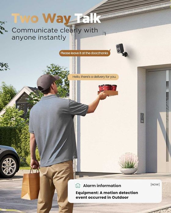 BECAMSO – Bezprzewodowa kamera Wi-Fi 2K, z baterią 5200 mAh