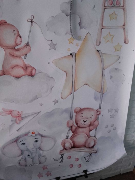 Bardzo duże naklejki na ścianę / meble do pokoju dziecka xxl pastelowe