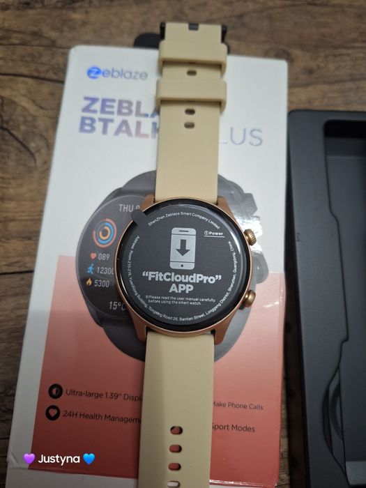 Nowy smartwatch zeblaze btalk 3 plus - champange Gold