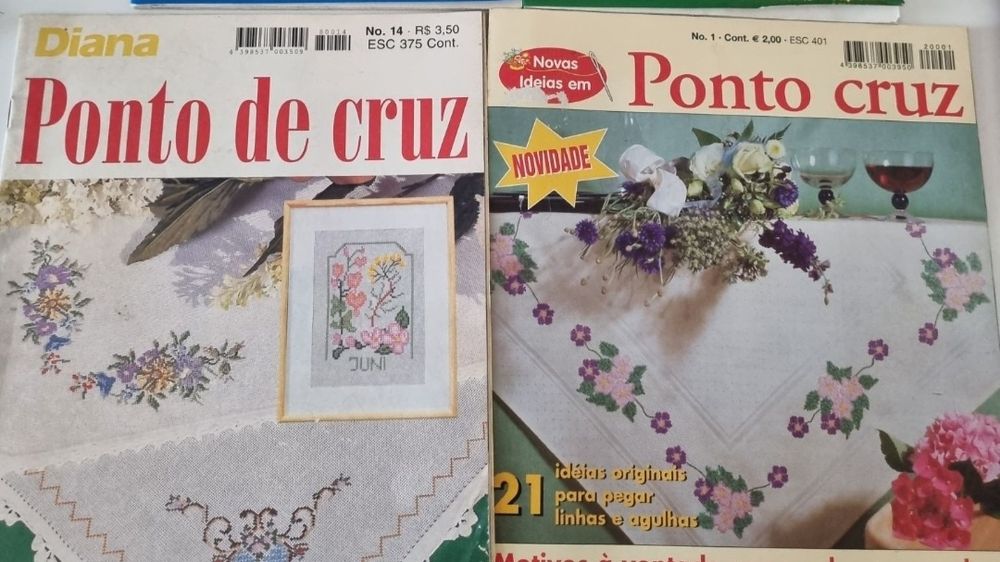 Conjunto de revistas de ponto cruz