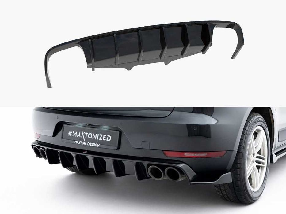Диффузор Porsche Macan (14-21) тюнинг обвес юбка зданего бампера