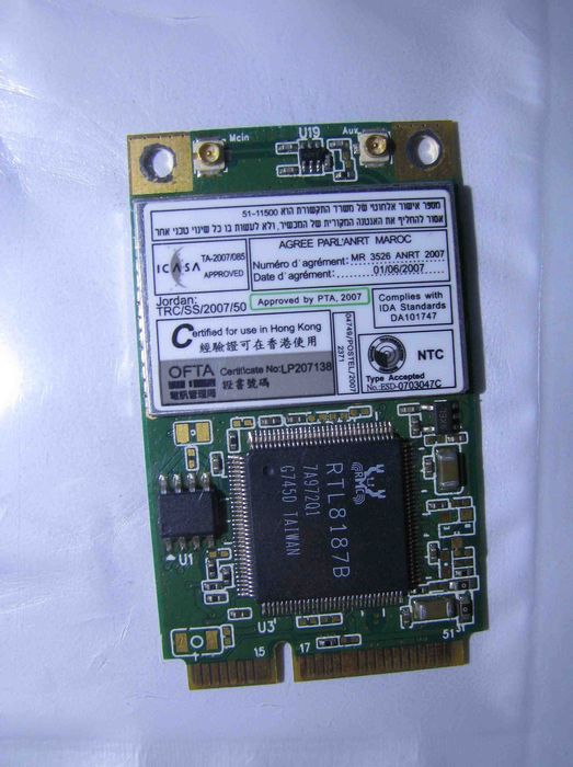 сетевая карта Realtek mini PCI-e RTL8187B WiFi