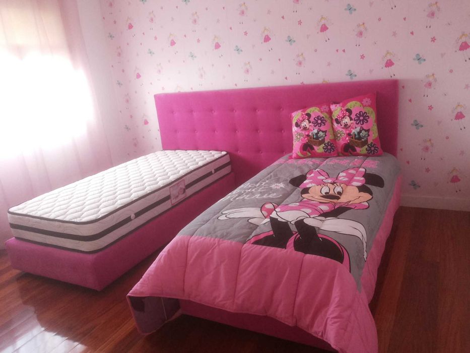 Camas solteiro com cabeceira - Meninas