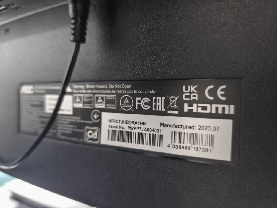 Monitor AOC C27G2ZE/BK 27"