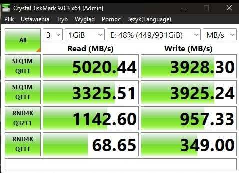 Dysk SSD Kioxia Exceria Plus G3 1 TB gen.4 szybki GWARANCJA ok.4 lata
