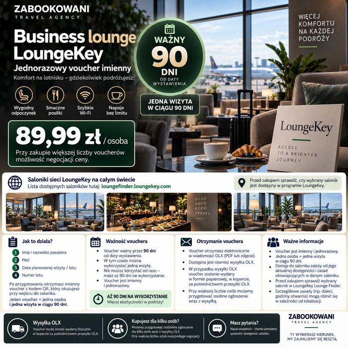 Business Lounge LK – voucher ważny 90 dni | 79,99 zł